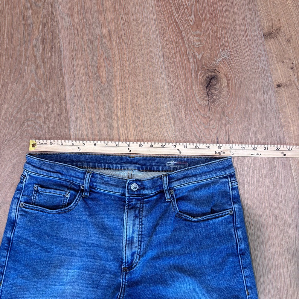 Men's Faherty Brand Stretch Terry 5 Pocket Pant in Indigo Ocean Wash | 38/32 - Picture 4 of 9